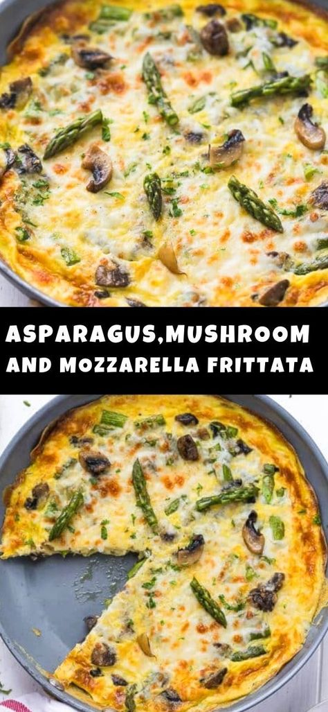 Asparagus Breakfast, Fritata Recipe, Frittata Recipes Breakfast, Asparagus Mushroom, Pregnancy Meals, Easy Asparagus, Mushroom Frittata, Keto Quiche, Breakfast Frittata