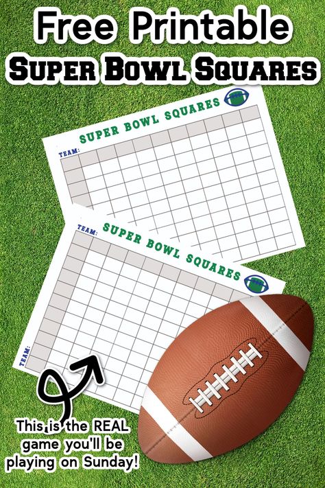 This free printable Super Bowl Squares template is the perfect easy party game. It's a fun betting game that gives everyone a chance to get involved in the action on Super Bowl Sunday. Super Bowl Betting Chart, Super Bowl Squares Fundraiser, Super Bowl Party Games Free Printables, Super Bowl Board, Super Bowl Printables, Super Bowl Squares, Football Squares Template, Superbowl Squares, Football Squares