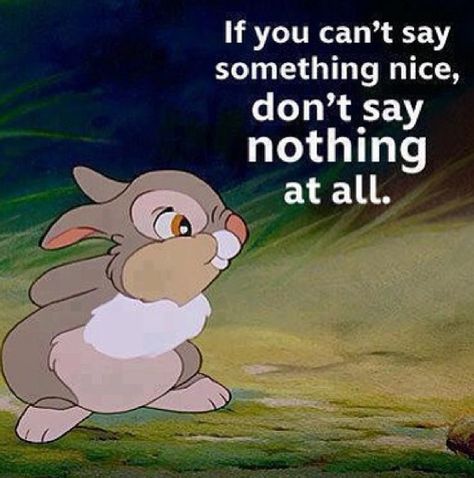 Thumper quote from the movie Bambi. Love this movie :) Say Nothing, Say Something Nice, Something Nice, Nothing At All, Quotes Disney, Disney Quotes, All Or Nothing, Say Anything, Happy Marriage