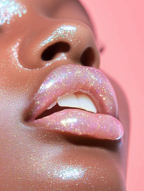 A close-up of radiant lips glistening with pastel glitter, set against a soft pink backdrop. Iridescent sparkle dances on flawless skin, ex Jester Brand Archetype, Jester Archetype, Creator Brand Archetype, Color Palette Logo, Beauty Ecommerce, Cosmetics Branding, Palette Logo, Story Brand, Brand Manifesto