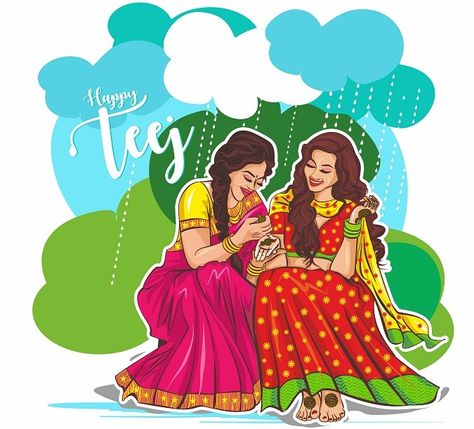 10 Special Mehndi Designs for Teej Festival in 2019 Exercise To Reduce Waist, Happy Teej, Teej Festival, Eid Images, Salon Quotes, Paris Illustration, Festival Wishes, Indian Illustration, Garden Stairs