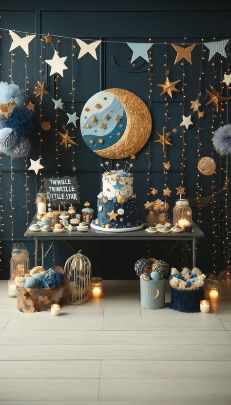 Celestial Gender Reveal, Acotar Baby Shower Ideas, Celestial Baby Shower Ideas, Star Theme Baby Shower Ideas, Moon And Star Baby Shower Theme, Astrology Baby Shower Theme, Magical Baby Shower Theme, Sun And Moon Baby Shower Theme, Star And Moon Baby Shower Ideas