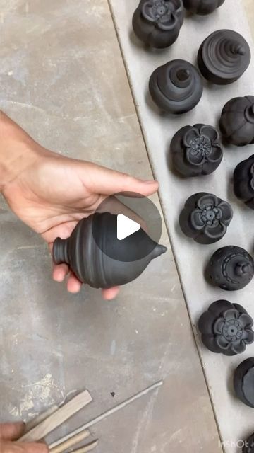 Kajsa Leijström on Instagram: "Creating scales on a small acorn shaped garden ornament. #keraleij_potteryvideo" Ceramic Ornaments Pottery, Christmas Ornaments Pottery, Holiday Pottery, Acorn Ornaments, Ceramic Christmas Decorations, Pottery Ornaments, Garden Ornament, Clay Ornaments, Black Clay