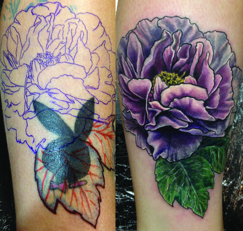 Mandela Cover Up Tattoos, Calf Tattoo Cover Up Ideas, Coverup Tattoo Before And After, Flower Cover Up Tattoo Before And After, Large Tattoo Cover Ups, Tattoo Cover Up Ideas For Women, Dark Tattoo Cover Up Ideas For Women, Flower Cover Up Tattoo, Cover Up Tattoos Before And After