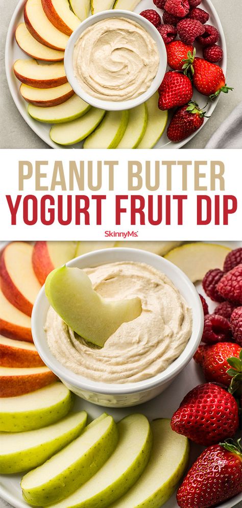 Peanut Butter And Yogurt Dip, Powered Peanut Butter Recipes, Peanut Butter Recipes Savory, Peanut Butter Wrap, Dips Sweet, Peanut Butter Yogurt Dip, Butter Soup, Greek Yogurt And Peanut Butter, Peanut Butter Dip