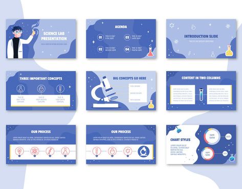 Free Science Lab Themed Illustrated PowerPoint template Powerpoint Background Design Free Download, Science Template Powerpoint, Powerpoint Design Science, Science Presentation Template, Science Ppt Template, Science Powerpoint Templates, Powerpoint Design Ideas, Best Canva Templates, Science Presentation