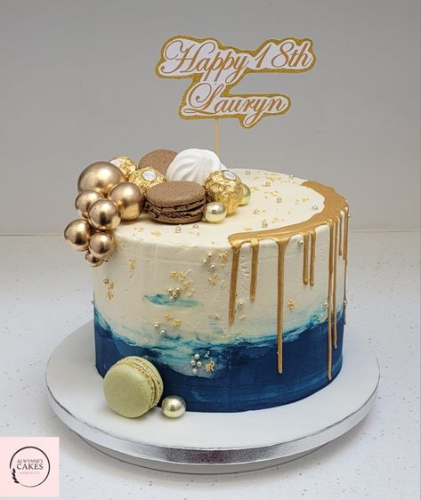 Gold Drip Cake, Gold Drip, Drip Cake, Drip Cakes, Homemade Cakes, Blue Gold, Cake, Gold, Blue