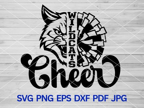 Wildcats Cheer, Wildcats Svg, Momma Shirts, Painted Things, Cheer Svg, Sport Mom, Star Svg, Mom Stuff, Cheer Mom