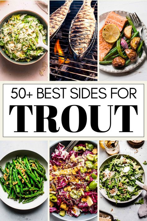 Wondering what the best side dishes for trout are? I've got you covered with this handy guide of 50+ simple sides. Side Dishes For Trout, Sides For Trout Dinner, Trout Side Dishes, Trout Dinner Ideas, Best Sides For Fish, Sides For Fish, Side Dish For Fish, Chardonnay Food Pairing, Fried Trout