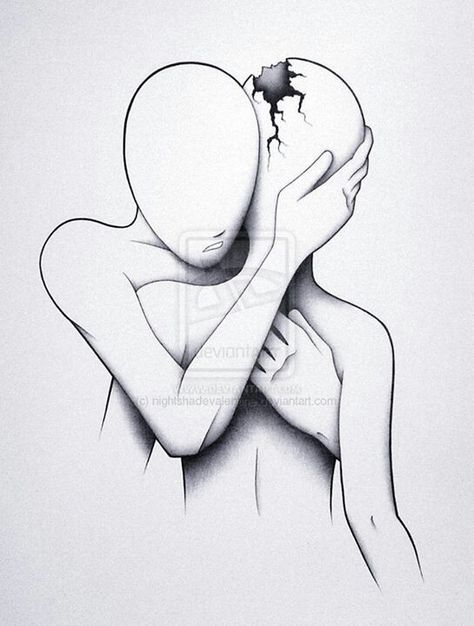 Migraine Art, Sketches Of Love, Meaningful Drawings, Drawing Faces, Soyut Sanat Tabloları, Dark Art Drawings, Pencil Art Drawings, Art Drawings Sketches Creative, Cool Art Drawings