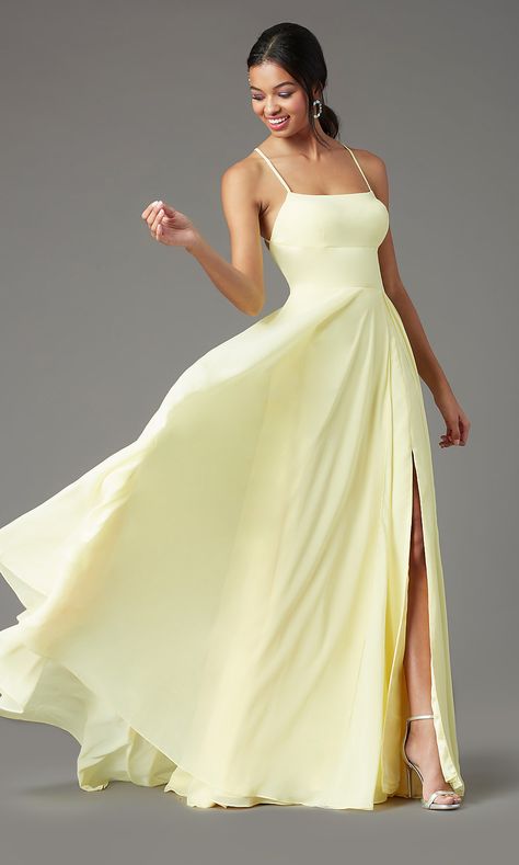 Yellow Prom Dresses, Light Yellow Dresses, Yellow Homecoming Dresses, Yellow Prom, Prom Dress With Train, Formal Prom Dresses Long, Junior Prom, Formal Prom Dress, Prom Dresses Yellow