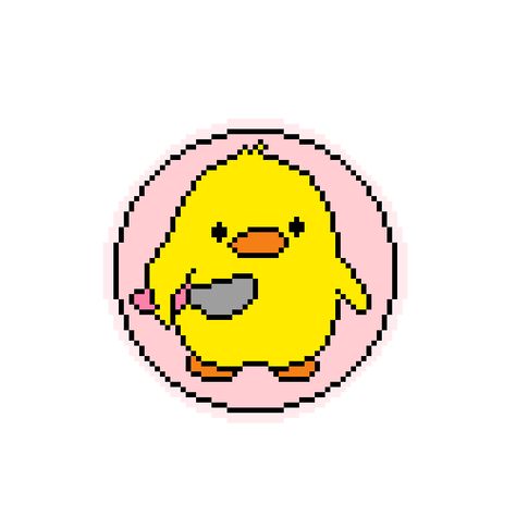 meme duck pixel art sticker Pixel Art Pattern Minecraft, Knife Pixel Art, Duck Pixel Art, Meme Duck, Duck With Knife, Pixel Art Sticker, Duck Pins, Art Pixel, Pixel Art Pattern