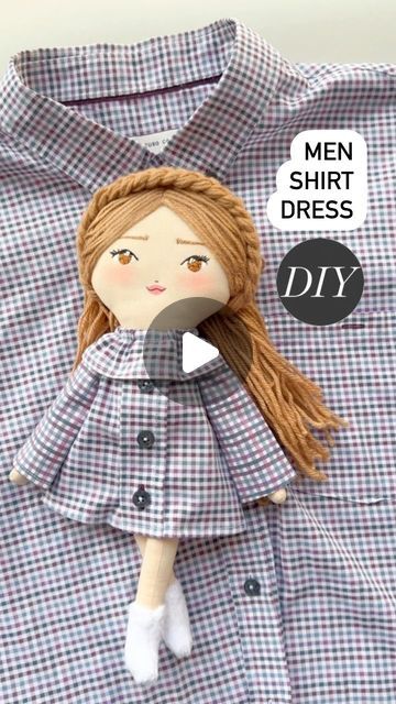 Shirt Dress Diy, Blouse Dress Pattern, Muslin Doll, Textiles Ideas, Doll Dresses Diy, Roll Neck Top, Instagram Men, Collared Blouse, Make A Person