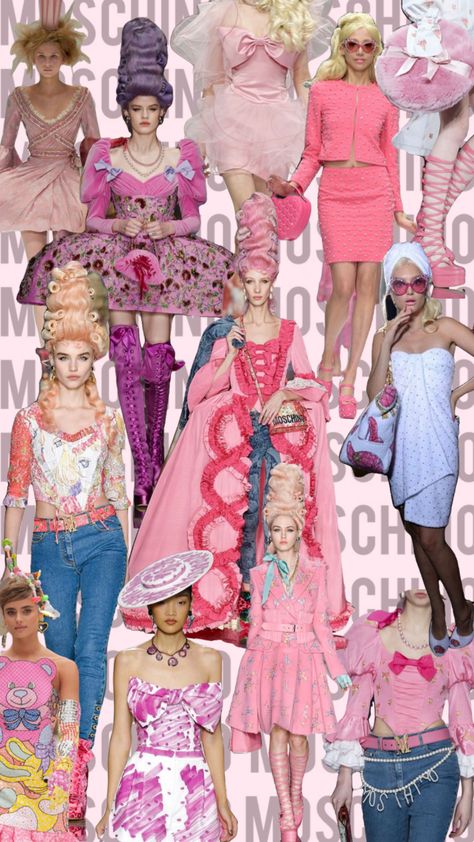 #moschino #runway #fashion #aesthetic #pink #girly #designer #moodboard #models Moschino Aesthetic, Fashion Aesthetic Pink, Runway Fashion Aesthetic, Moschino Runway, Mood Board Aesthetic, Barbie Wardrobe, Fashion Mood Board, Aesthetic Pink, Fashion Aesthetic