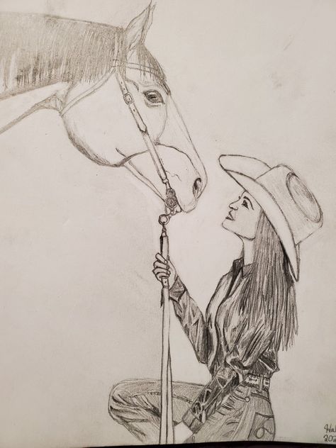 Horse Back Riding Drawings, Horse And Woman Tattoo, Drawing Ideas Horses Easy, Cowgirl And Horse Drawing, Cowgirl Drawing Simple, Horse Riding Drawing, Riding Horse Drawing, Country Drawing Ideas, Country Sketches