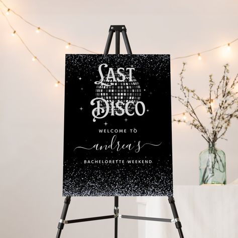 Hens Sign, Last Disco Bachelorette, Disco Theme Party, Last Disco, Cowgirl Bachelorette Parties, Disco Bachelorette, Disco Night, Bachelorette Party Supplies, Cowgirl Bachelorette