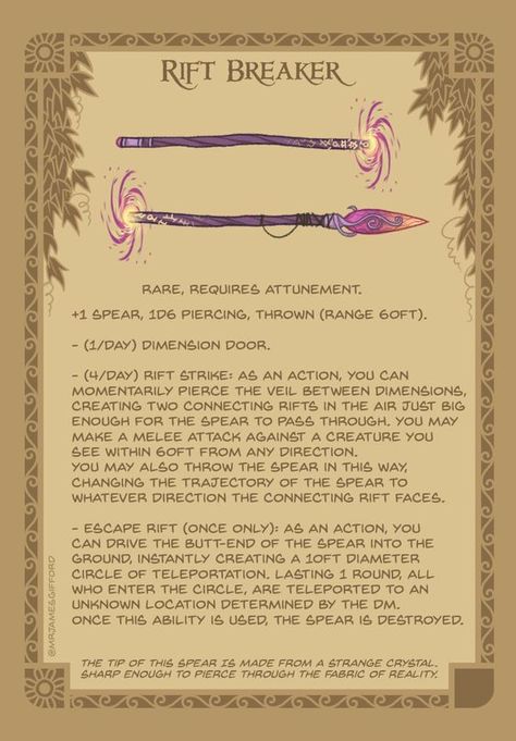 dnd items for the LAW Dnd Spear Item, Dnd Javelin, Pathfinder Game, Homebrew Items, Dungeons And Dragons Memes, Dungeon Master's Guide, Magical Items, Dungeons And Dragons 5e, Dnd Funny