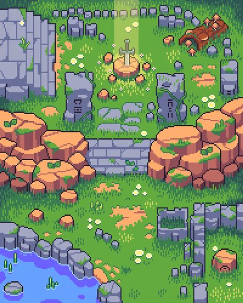 Pixel Art Background Animation, Sprite Background, Medieval Pixel Art, Pixel Art Scenery, 2d Game Design, Fantasy Pixel Art, Idle Game, Pixel Art Landscape, Voxel Art