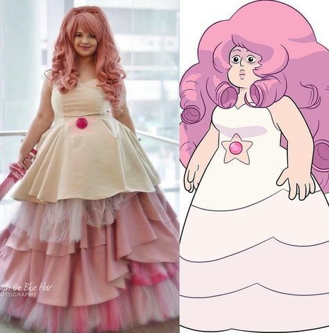 Rose Quartz cosplay Rose Quartz Outfit, Rose Quartz Cosplay, Garnet Cosplay, Rose Quartz Dress, Rose Cosplay, Steven Universe Cosplay, About Rose, Cosplay Inspo, Steven Universe Characters