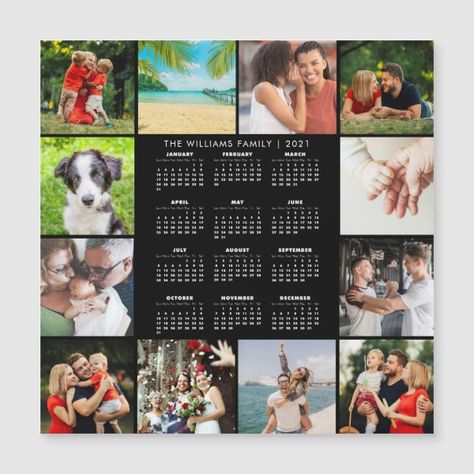 2021 Calendar 12 Photo Modern Simple Family Modern Family Poster, 12 Photo Collage, Mother Days, Monochrome Decor, Modern Calendar, Mother Days Gift, Monochromatic Art, Mom Quote, Quote Black