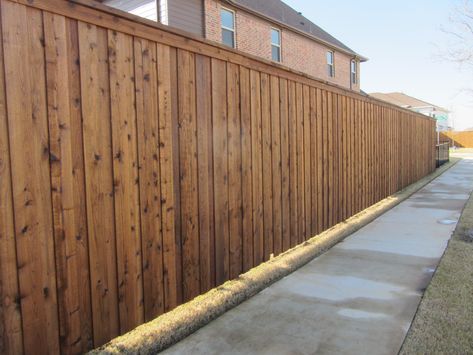 Fence Stain Gallery | Popular Stain Colors in Plano | Stain DFence Wood Fence Stain Colors, Fence Stain Colors, Sherwin Williams Stain Colors, Cedar Fence Stain, Staining Wood Fence, Exterior Stain Colors, Cedar Wood Fence, Different Types Of Fences, Deck Stain Colors