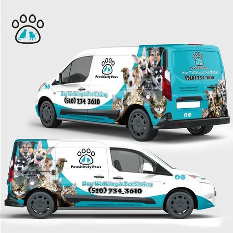 Graphic design ideas & inspiration | page 1 | 99designs Bus Advertising, Pet Grooming Business, Dog Transport, Pet Taxi, Grooming Business, Ideas Graphic Design, Van Wrap, Vehicle Wrap, Dog Business