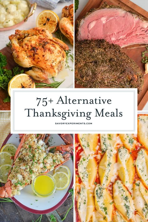 Tired of Thanksgiving classics? This list of Alternative Thanksgiving Meals is sure to give your Thanksgiving dinner a welcome update! Thanksgiving Alternative Meals, Alternative Thanksgiving Dinner Ideas, Untraditional Thanksgiving Dinner, Untraditional Thanksgiving, Alternative Thanksgiving, Thanksgiving Classics, Thanksgiving Entree, Thanksgiving Main Dish, Thanksgiving Mains