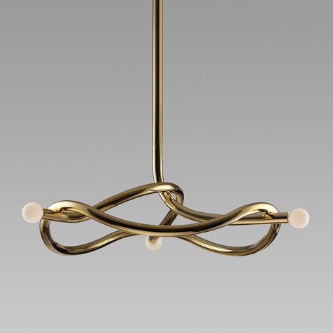 Design by Paul Matter Tryst is Paul Matter's new series of chandeliers that explores the relationship between interlocked forms in perfect union and balance. Made to orderDispatched within 8-10 weeks Available in the following finishes: Textured Brass Buff Brass Silvered Brass Dimensions: H: Up to 182.2cm (71.1"), D: 114.3cm (45") Light source: 3 Type E27 | 3W - 5W | LED | Warm White | 220-240V For alternative finishes or more details regarding this item please feel free to contact us at info@mo Paul Matter Lighting, Brass Interior Design, Abstract Chandelier, Decorative Chandelier, Brass Interior, Brass Light, Brass Texture, Contemporary Pendant Lights, Chandelier Design