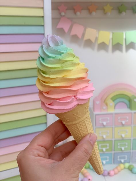 Fake Ice Cream Artificial Ice Cream Tiered Tray Decor Food - Etsy Fake Food Decorations Diy, Diy Fake Ice Cream Cone, Resin Ice Cream, Ice Cream Decoration, Ice Cream Parlar Furniture, Rainbow Products, Faux Ice Cream, Ice Cream Decor, Fake Ice Cream