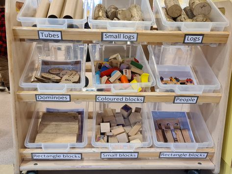 Loose Parts Classroom Set Up, Loose Parts Construction Area, Loose Parts Display, Loose Parts Storage Ideas, Loose Parts Center, Loose Parts Organization, Loose Parts Area, Loose Parts Preschool, Loose Parts Storage