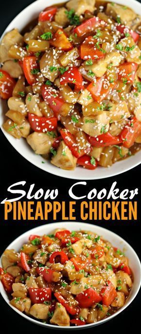 Slow Cooker Pineapple Chicken, Crock Pot Dinner, Pineapple Chicken Recipes, Chicken Pineapple, Paleo Crockpot, Pineapple Chicken, Tender Chicken, Crock Pot Slow Cooker, Crock Pot Cooking