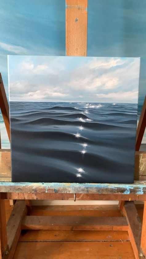 Victoria Obolensky, Ocean Art Painting, Posca Art, Canvas Painting Tutorials, Sea Painting, Water Art, Nature Art Painting, Ocean Painting, Diy Canvas Art Painting