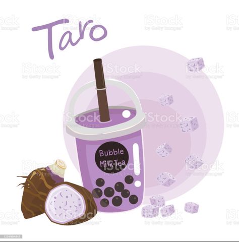 Boba Tea Flavors, Taro Milk Tea Recipe, Matcha And Strawberry, Taro Smoothie, Homemade Boba, Almond Milk Tea, Boba Flavors, Taro Bubble Tea, Taro Milk Tea