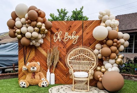 Foto Gender Reveal, Creative Baby Shower Themes, Décoration Baby Shower, Baby Shower Boho, Bear Baby Shower Theme, Balloons Wedding, Boy Baby Shower Ideas, Shower Balloons, Baby Shower Theme Decorations