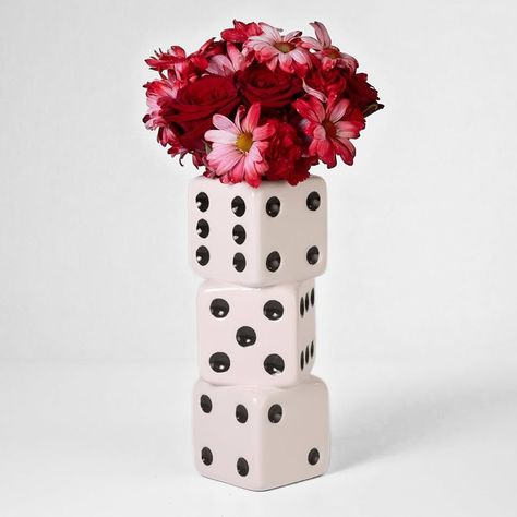 Amazon.com: Reimagine Discovery Metallic Silver Triple Dice Vase, Maximalist Decor Ceramic Flower Vase, Retro Home Decor for Desk, Shelf, Table, Bar Cart & Vanity, Unique, Funky, Trendy & Cool Room Decor : Home & Kitchen Decor For Desk, Neutral Fall Decor Ideas, Unique Vanity, Reclaimed Decor, Funky Vases, Vases Ceramic, Funky Home, Cool Room Decor, Room Shelf