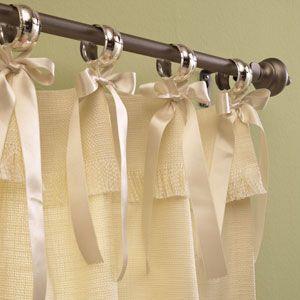 This is adorable!  Have little girl, must do!  Hang your curtains by tying them up with silky ribbon onto shower curtain rings.  Imagine the possibilities and adding your own designs and flair.  Again, LOVE this idea. Vibeke Design, Real Estat, Home Upgrades, Hanging Curtains, Diy Hacks, Curtain Rod, Home Look, Decoration Design, 인테리어 디자인