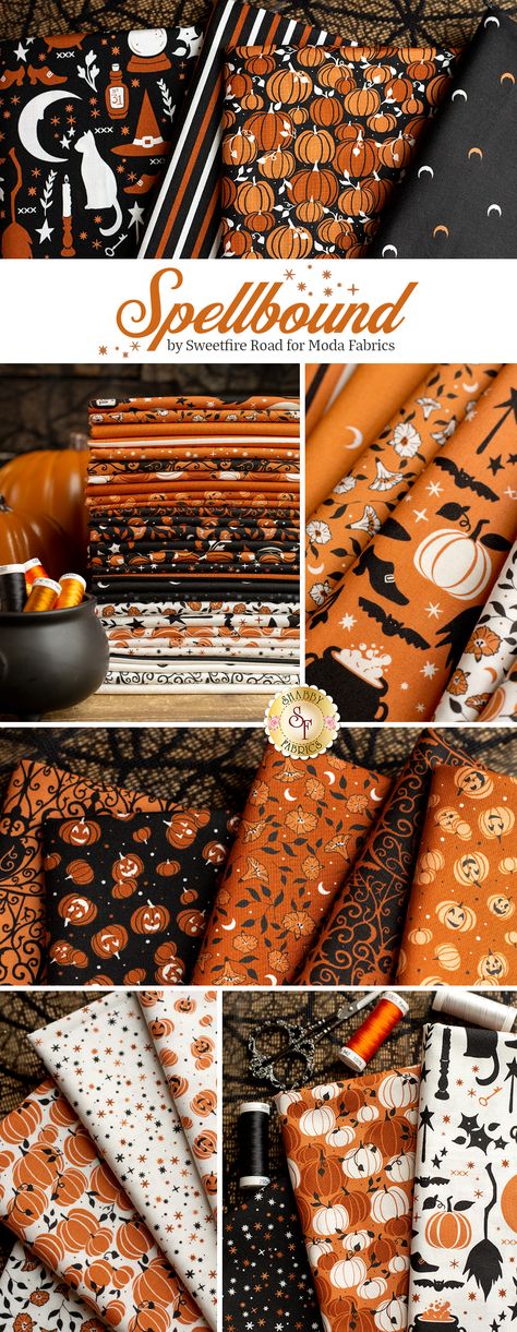 Halloween Jelly, Camping Fabric, Halloween Monsters, Log Cabin Quilt Blocks, Halloween Sewing, Charm Packs, Classic Halloween, Jelly Rolls, Halloween Quilts