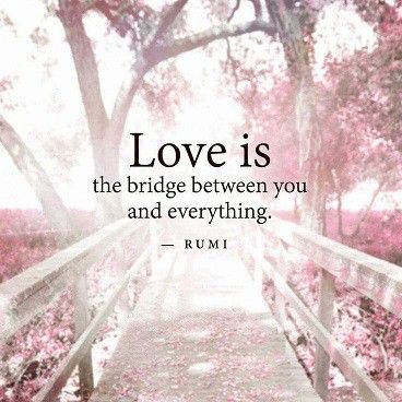 “Love is the bridge between you and everything.” ~ Rumi #quotes #inspiration #love Love Quotes For Boyfriend Romantic, Love Quotes For Him Boyfriend, Bridge Quotes, Lesbian Love Quotes, Rumi Love Quotes, Rumi Love, Quote Love, Rumi Quotes, A Bridge