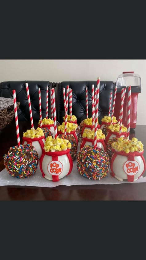 Inside Carnival Birthday Party, Graduation Carnival Party, Carnival Theme Treats Dessert Tables, Carnival Theme Dessert Table, 2nd Birthday Carnival Theme, Carnival Theme Candy Apples, Carnival Candy Apples, Carnival Themed Treats, Two Year Old Circus Birthday