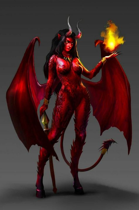 She Devil Scubbus Demon, Female Baphomet, Demon Woman Art, Demoness Succubus, Red Succubus, Demonic Woman, Succubus Art, Female Devil, Demon Woman