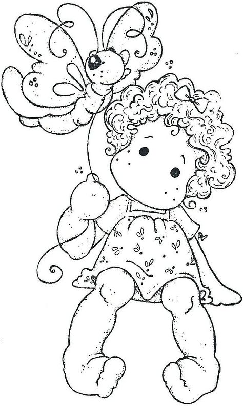 Once Upon A Time 2013 - Sitting Tilda With Butterfly Tampons Magnolia, Digital Stamps Free, Magnolia Pictures, Magnolia Colors, Magnolia Stamps, Doodle Coloring, Digi Stamp, Copic Coloring, Black And White Drawing