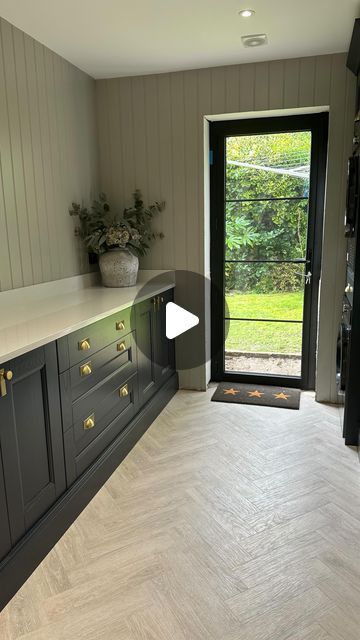 Deb Precious on Instagram: "New Door ✨ so happy with our utility room new door, a couple of months we visited a showroom in Leeds and I loved this door. We removed side windows which let in light so the full length glazing has replaced the natural light we lost. It’s a huge improvement. Happy weekend 🤩  Aluminium door in black from @expressbifoldingdoors {not an ad}  #interiordesign #myhousethismonth #apartmenttherapy #renovation #crittallwindows #beautiful #externaldoor #utilityroom #laundry #insta #laundryroom #utilityroomdecor #elegant #today #interiorinspiration #interiorlovers #interior4all #reno #renovations #home #design #navycabinets #interiordecor #architecture #house #nature #decor #interior4you #homedecor #interiør" Utility Room Lighting, Black Utility Room, Navy Cabinets, Utility Room Designs, Laundry Doors, Crittal Windows, Aluminium Door, External Doors, Aluminium Doors