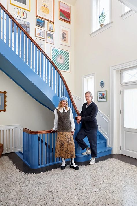 Copenhagen Home, Living Room Door, Stair Case, Vogue Living, Big Houses, Color Tile, Staircases, Colorful Interiors, Home Inspo