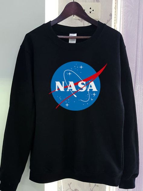 Nasa Sweatshirt Shirt Logo Gildan 2 Colors Clothing Gray Black Grey Nasa Sweatshirt, Nasa Clothes, Nasa Shirt, Nasa Astronauts, Stylish Hoodies, Space Suit, Sweatshirt Outfit, Dec 8, The Grey