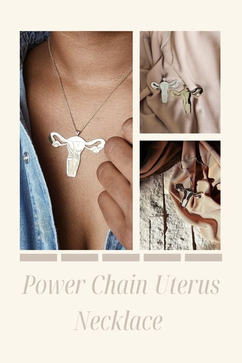 14k solid Gold or sterling silver Uterus pendant necklace. Uterus Necklace, Power Chain, Streetwear Jewelry, Solid Gold Necklace, Jewelry Statement, Necklace Unique, Solid Gold Jewelry, Necklace Sterling Silver, Designer Jewelry