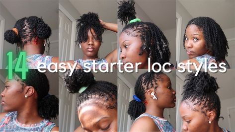 How To Style Starter Locs, Style Starter Locs, Starter Locs Styles For Short Hair Women, Short Starter Loc Styles For Women, Starter Micro Locs, Loc Tutorials, Microloc Styles, Short Loc Styles, Loc Updo