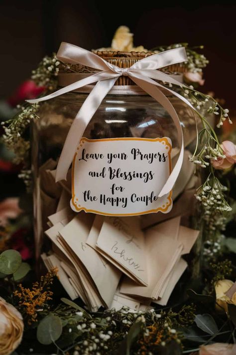 Prayer jar for wedding Cute Wedding Decor Ideas, Wedding Decorations Christian, Christian Themed Wedding, Cute Cheap Wedding Ideas, Wedding Sentimental Ideas, Wedding Ideas Cute, Christ Centered Wedding Ceremony, Cute Wedding Traditions, Christian Wedding Reception Ideas