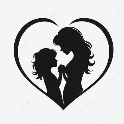 a mother and daughter silhouette in the heart shape a mother and daughter silhouette in the heart Mother Daughter Silhouette, In The Heart, Free Png, Geometric Design, Mother’s Day, Graphic Resources, Heart Shapes, Clip Art