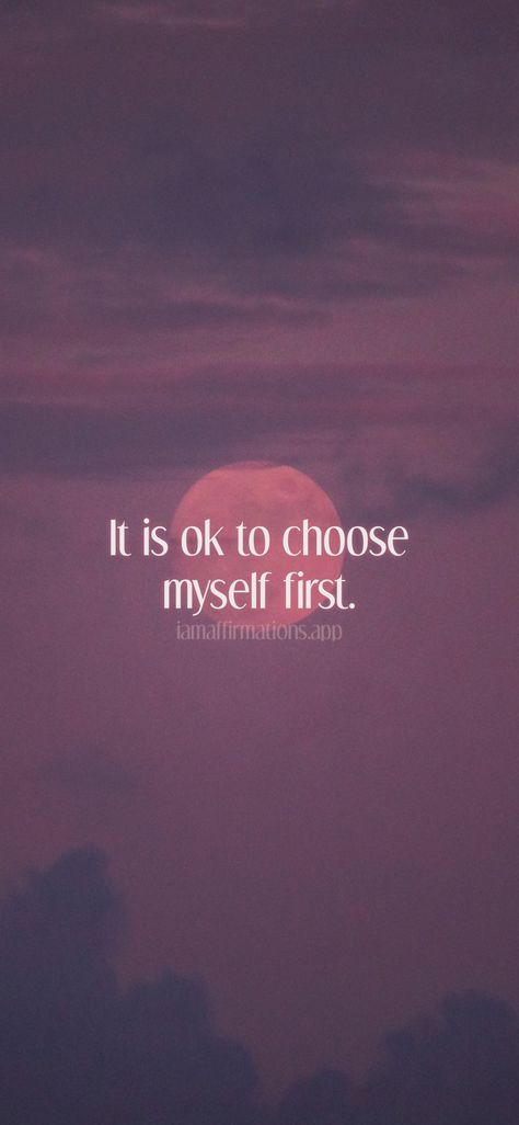 It is ok to choose myself first. From the I am app: https://iamaffirmations.app/download Choose Myself, I Choose Myself, 2024 Vision, New Me, Choose Me, Vision Board, Mindfulness, Pins, Quick Saves