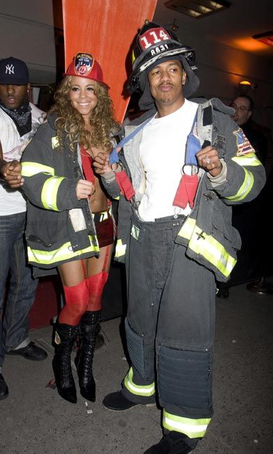 Mariah Carey and husband Nick Cannon arrive at a #Halloween party in New York. #2008.10.31. #mariahcarey #nickcannon Mariah Carey And Nick Cannon, Mariah Carey Costume, Mariah Carey Nick Cannon, Firefighter Halloween, Maria Carey, Party In New York, Firefighter Costume, Nick Cannon, Halloween Inspo